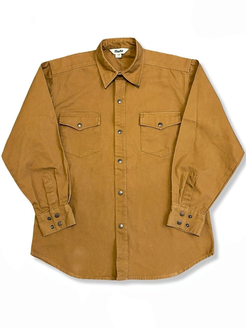 Men's Duck Canvas Workwear Snap Shirt/Jacket Brown
